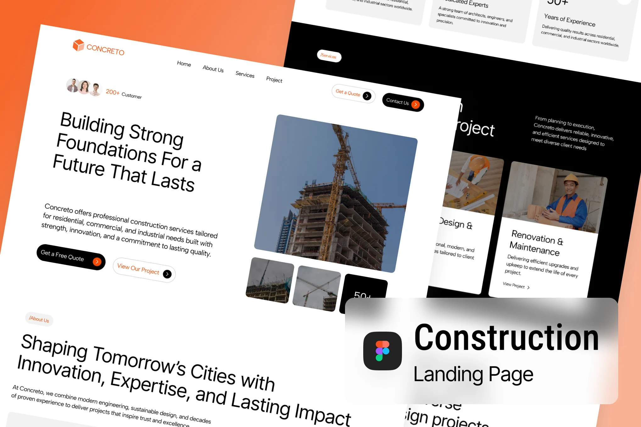 دانلود طرح گرافیکی سایت ساخت و ساز Concreto