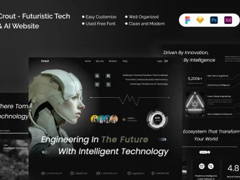 دانلود طرح گرافیکی سایت هوش مصنوعی Crout