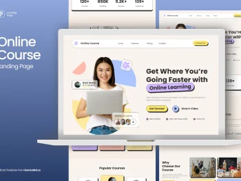 دانلود طرح گرافیکی لندینگ پیج دوره آنلاین