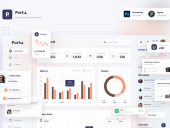 دانلود طرح گرافیکی داشبورد Portu